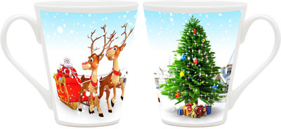 

Homesogood Christmas Gifts For Everyone Ceramic Mug(355 ml, Pack of 2)