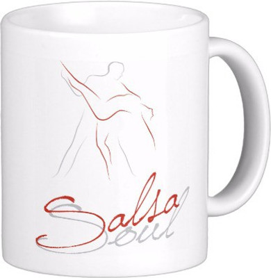 

Exoctic Silver Music In My Vein: Dance Salsa C005 Ceramic Mug(300 ml), Red;white