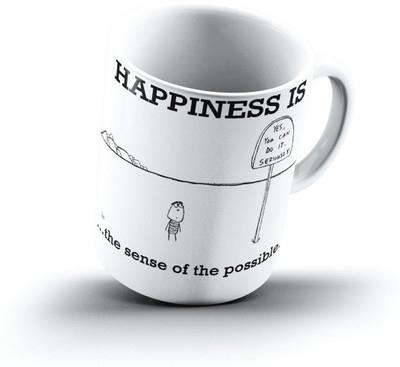 Ucard Happiness Is2324 Bone China, Ceramic, Porcelain Mug(325 ml)