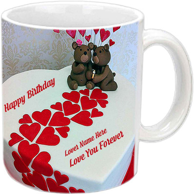 

Raj Laxmi teddy lovers lover b'day white mug Ceramic Mug(350 ml)