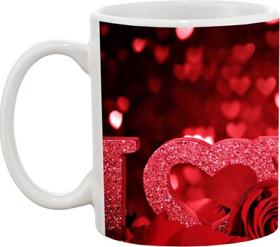 

Ashvah Valentine-126 Ceramic Mug(350 ml), Multicolor