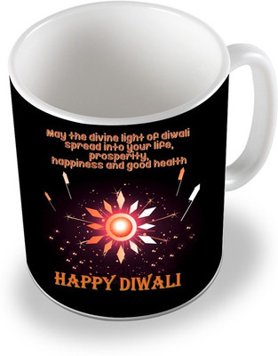 SKY TRENDS sky trends # D010 diwali gift set Ceramic Mug(325 ml), White