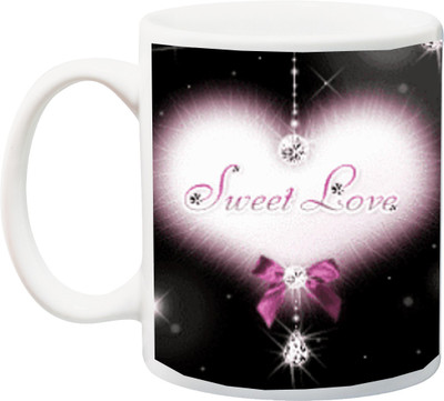 

ME&YOU Gift for Husband/Wife/Girlfriend/Boyfriend/Lover;"Sweet Love 3D printed Ceramic Mug(325 ml), Multicolor