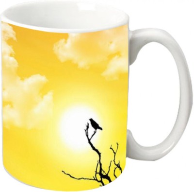 

Maison N Mode Bird At Tree Coffee Ceramic Mug(330 ml), Multicolor