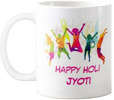 

Exoctic Silver Happy Holi Jyoti Series001 Ceramic Mug(330 ml), Multicolor