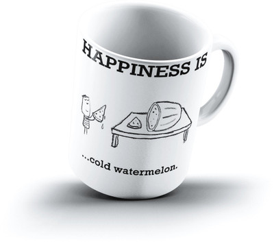 

Ucard Happiness Is2083 Bone China, Ceramic, Porcelain Mug(325 ml), Multicolor