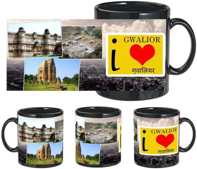 

Snapgalaxy I Love Gwalior in Black Ceramic Mug(320 ml), Multicolor