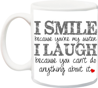 

ME&YOU Special Gift for Sister;Bhaidooj Present Coffee Ceramic Mug(325 ml), Multicolor