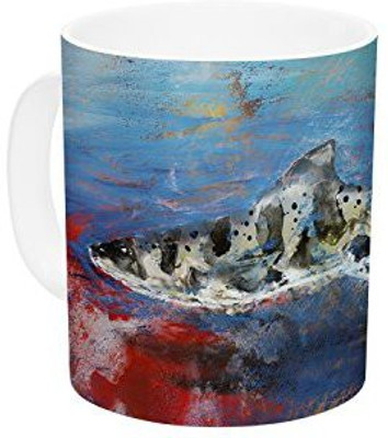 

Kess InHouse InHouse Josh Serafin Sea Leopard Blue Shark Ceramic Coffee, 11 oz, Multicolor Ceramic Mug(60 ml)