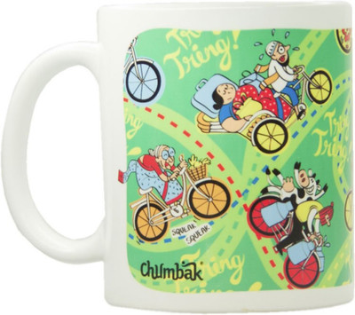 

Chumbak Cycle Ceramic Mug(300 ml), Multicolor