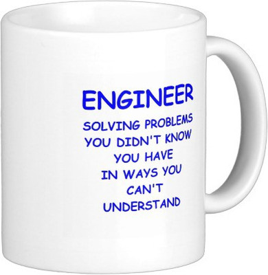 

Exoctic Silver Larka Apna Engineer Hai Ji A003 Ceramic Mug(350 ml), Blue;white