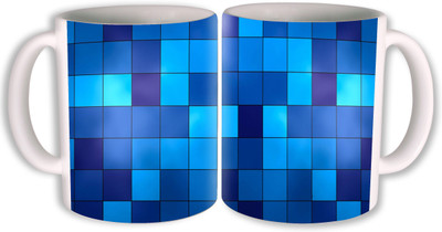 

PhotogiftsIndia square design Ceramic Mug(350 ml, Pack of 2), Multicolor