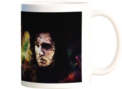 

Rangeele Inkers Jon Snow Art GOT Ceramic Mug(300 ml), Multicolor