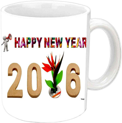 

Raj Laxmi Simple 2016 new eve Ceramic Mug(350 ml), White