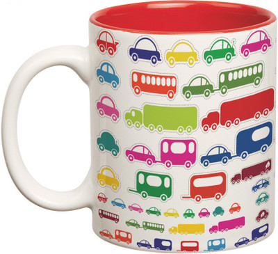 

Prithish Cars Trucks Buses Double Color Ceramic Mug(330 ml), Multicolor