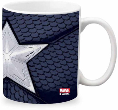 

ORKA Captain America Star Digital Printed Ceramic Mug(350 ml), Multicolor