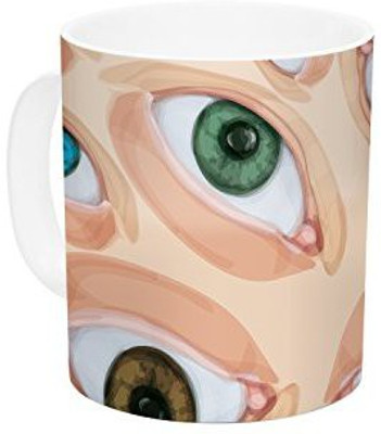 

Kess InHouse InHouse Alisa Drukman Eyes Eyeballs Ceramic Coffee, 11 oz, Multicolor Ceramic Mug(60 ml)