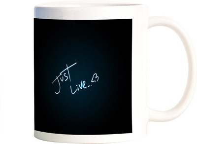 

Rangeele Inkers Just Live Ceramic Mug(300 ml), Multicolor