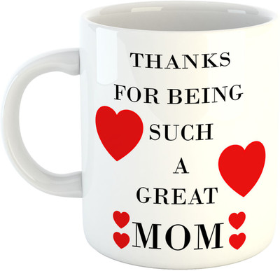 

Deeher Gifts Great Mom Ceramic Mug(330 ml), Multicolor