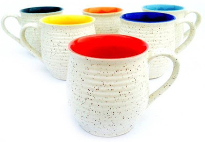 

Misheema Creations Marble Kulhad Ceramic Mug(150 ml, Pack of 6), Multicolor
