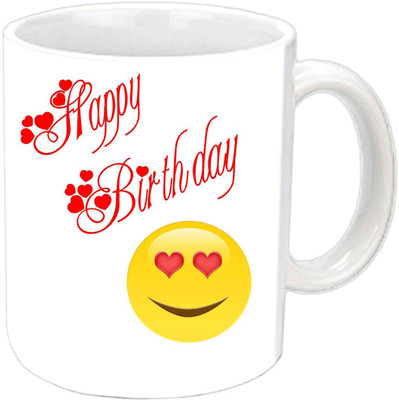 

Raj Laxmi smiley love lovers b'day white mug Ceramic Mug(350 ml)