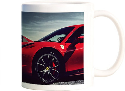 

Rangeele Inkers Ferrari Red Car Ceramic Mug(300 ml), Multicolor