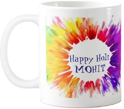 

Exoctic Silver Happy Holi Mohit Series002 Ceramic Mug(330 ml), Multicolor