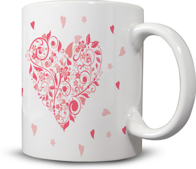 

Ackme Design Heart Ceramic Mug(325 ml), Multicolor
