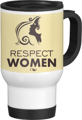 56% OFF on TIED RIBBONS Respect Women White-Travel Ceramic Coffee Mug(600 ml)