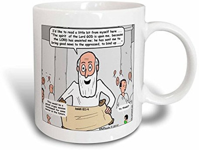

3dRose Isaiah 61 1 4 Isaiahs Gospel The Prequel Bible Mission Statement Proclaiming The Good News Ceramic, 11 oz, White Ceramic Mug(60 ml), Multicolor