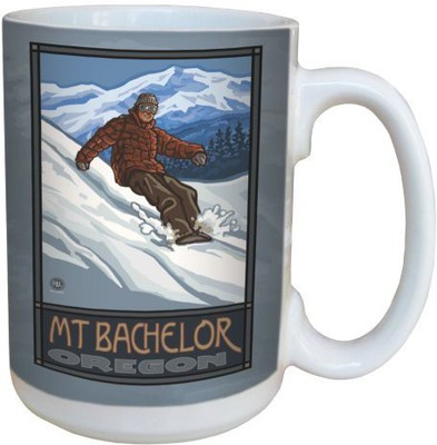 

Tree-Free Greetings Greetings 79400 Mount Bachelor Snowboarder by Paul A. Lanquist Ceramic with Full-Sized Handle, 15-Ounce, Multicolored Ceramic Mug(60 ml), Multicolor
