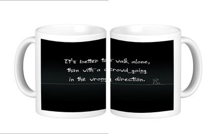 

Shopmillions Its Better To Walk Alone Ceramic Mug(300 ml), Multicolor