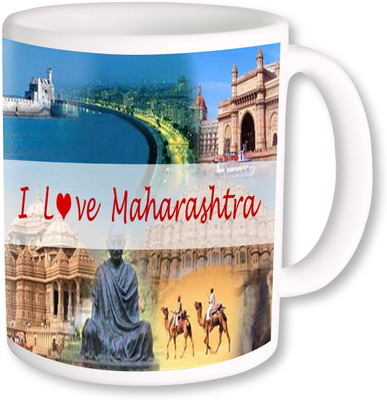 

PhotogiftsIndia I Love Maharashtra With Collarge Ceramic Mug(325 ml)