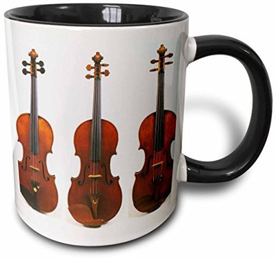 

3dRose mug_34744_4 3 Ancient Violins Two Tone Black, 11 oz, Black/White Ceramic Mug(60 ml), Multicolor