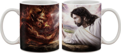 

Artifa God Vs Demon Porcelain, Ceramic Mug(350 ml), Multicolor