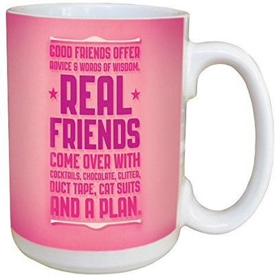 

Tree-Free Greetings Greetings 45486 Angi and Silas Real Friends Ceramic with Full-Sized Handle, 15-Ounce Ceramic Mug(60 ml), Multicolor