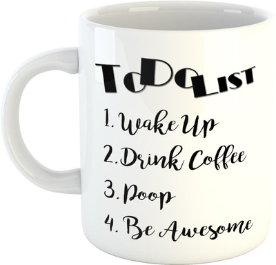 

Deeher Gifts To Do List Ceramic Mug(350 ml), Black;white