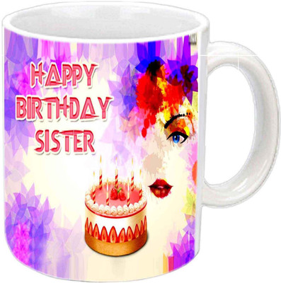 

Raj Laxmi cake b'day blured pic white Ceramic Mug(350 ml)
