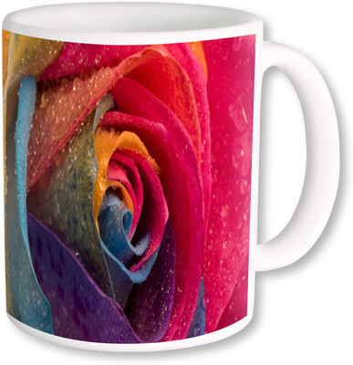 

Heyworlds gifts for rose flower design Ceramic Mug(325 ml), Multicolor