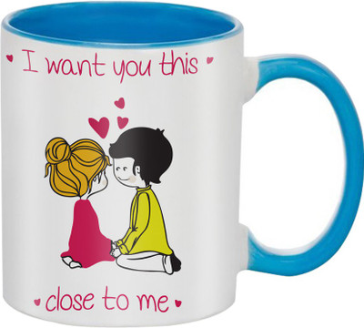 

SKY TRENDS Beautiful Special and Best Happy Valentine Gifts for Boyfriend Girlfriend Fiance Wife Husband Friends Birthday Anniversary114 Ceramic Mug(325 ml), Blue