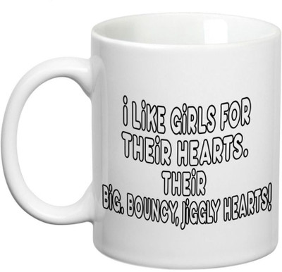 

Prithish I Like Girls For Their Hearts Ceramic Mug(330 ml), Multicolor