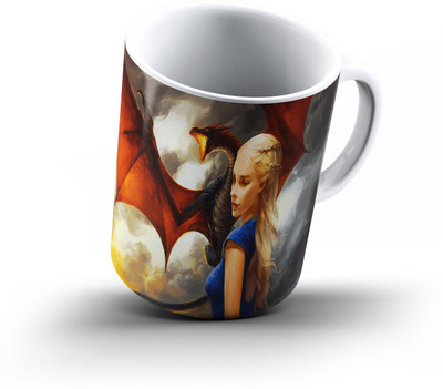 

Ucard Khaleesi Dragon Game Of Thrones886 Bone China, Ceramic, Porcelain Mug(325 ml), Multicolor