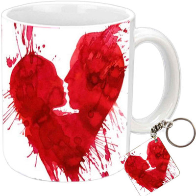

Raj Laxmi Heart face painting white Ceramic Mug(397 ml)