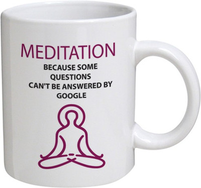 

My Bestow Meditation - MyBestow White Plain Coffee Ceramic Ceramic Mug(320 ml), Multicolor