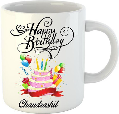 

HuppmeGift Happy Birthday Chandrashil White (350 ml) Ceramic Mug(350 ml)