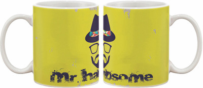 

Artifa Mr Handsome Porcelain, Ceramic Mug(350 ml), Multicolor