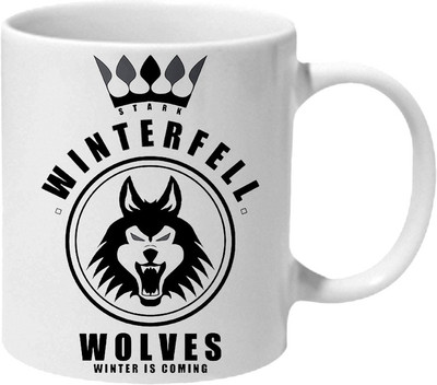 

Mooch Wale Game Of Thrones Stark Wolves Winter Is Coming Ceramic Mug(325 ml), Multicolor