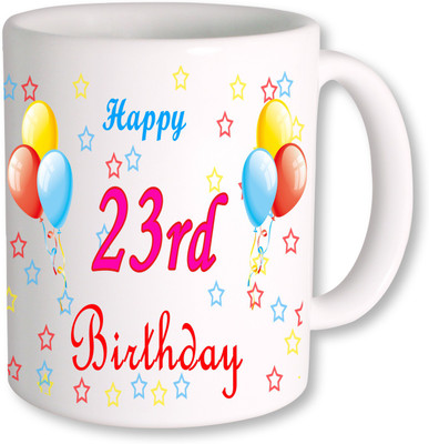 

PhotogiftsIndia 23rd Happy Birthday Coffee Ceramic Mug(350 ml), Multicolor
