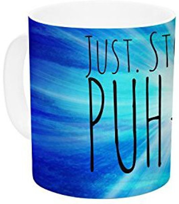 

Kess InHouse InHouse Ebi Emporium Puh-lease Blue Aqua Ceramic Coffee, 11 oz, Multicolor Ceramic Mug(60 ml)