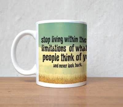 60% OFF on StyBuzz People Think of View Gil With Umbrella Porcelain Coffee Mug(300 ml)